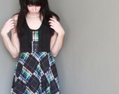 Teatime adventure dress - plaid jersey racerback - small medium large