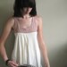 Rose Jersey shirt with leaf applique - long tunic fit - small medium