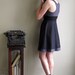 Winter Grey Dress - black silk and vintage style lace, bohemian boho clothing dress - small
