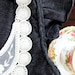 Bohemian Lace Tunic - heather grey with flutter sleeves and bib applique, vintage cottage chic style - small