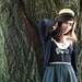 Tuxedo Dress - black and white, low cut, buttons, and bowtie - small medium large