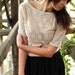 Scoop back lace blouse - rustic sheer antique ivory lace, vintage bohemian style - small