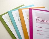 Let's Celebrate letterpress Invitations (set of 6)
