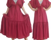 SALE 30% off - Burgundy Long Kimono Dress L to 2XL
