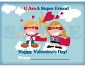VALENTINES SPEACIALS : super friend Valentines Note Cards Printable Sheet