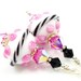 Pink White Black Earrings, Lampwork Earrings, Pink Glass Earrings, Glass Bead Earrings, Beadwork Earrings