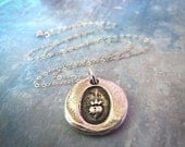 Sacred Heart Wax Seal Necklace. Sacré Coeur. Fine Silver Stamped PMC Wax Seal Artisan Jewelry
