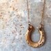 Horseshoe Necklace. Handmade Rustic Bronze Pendant. Equestrian Jewelry. Country Horse Necklace