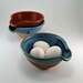 3 Egg Omelette - Ceramic Bowl - Prep Bowl - Blue Bowl - Rustic