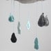 Cloud Mobile - Tut, tut it looks like rain in gray, light blue, aqua, charcoal grey and white