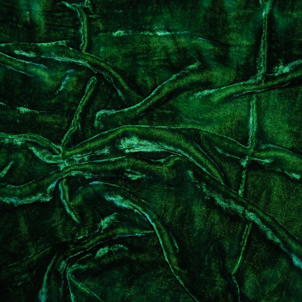 Velvet, hand-dyed silk-backed rayon velvet, Green