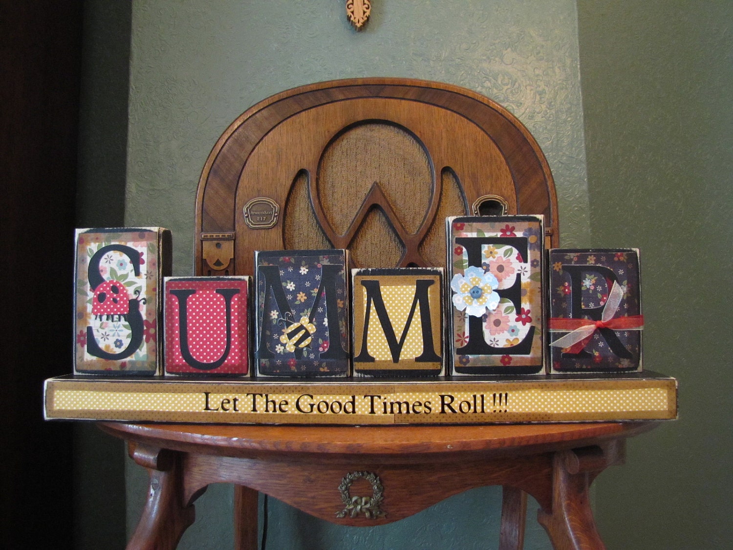 Summer Sign - Let the Good Times Roll Word Blocks