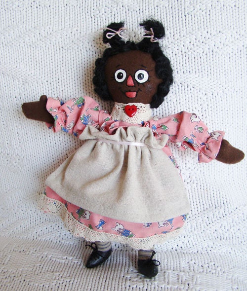 Black Cloth Doll OOAK Ellie SugarBabee 10-Inch Rag Doll