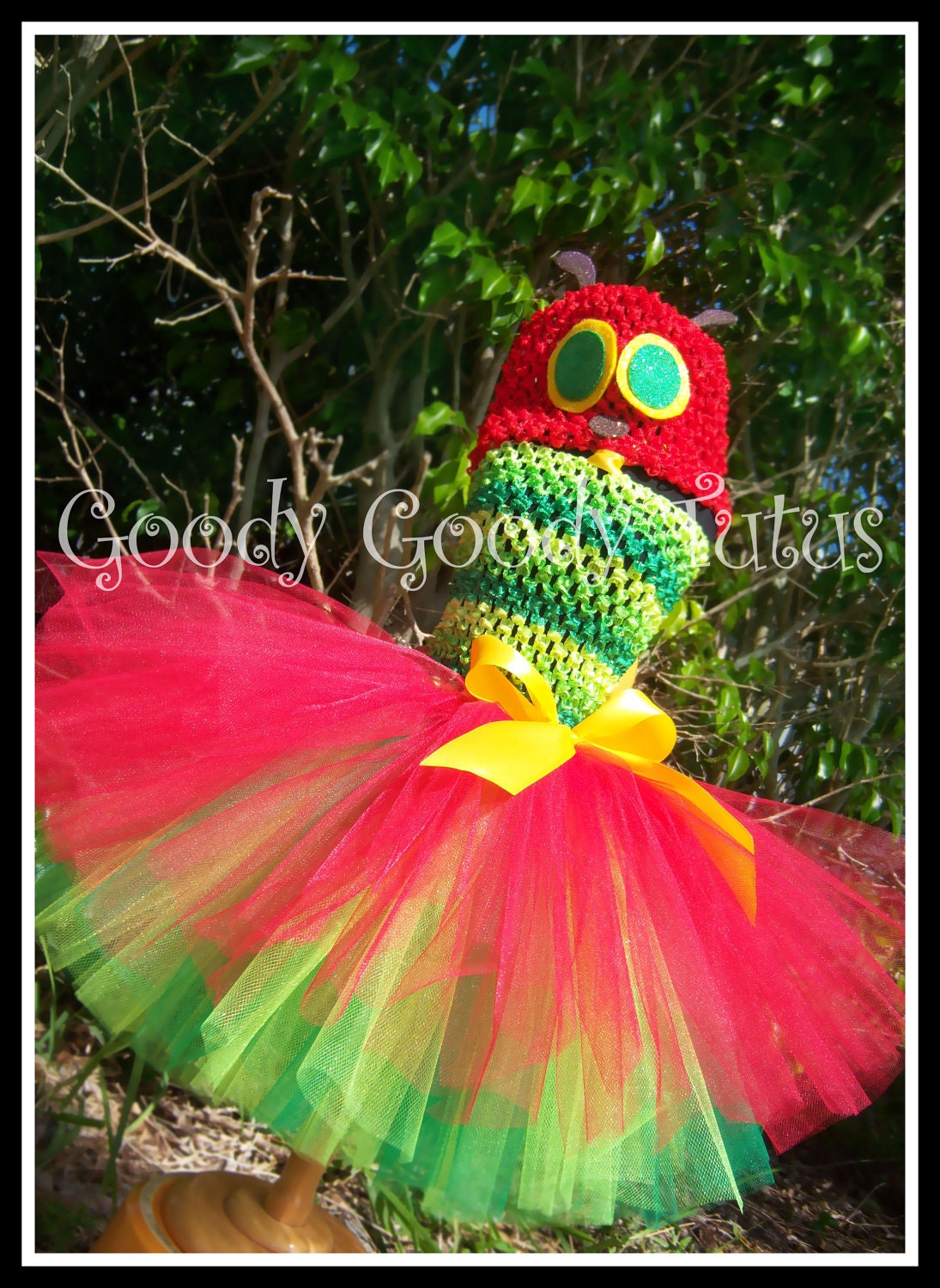 BEFORE THE BUTTERFLY Very Hungry Caterpillar Inspired Tutu Dress with Matching Cap