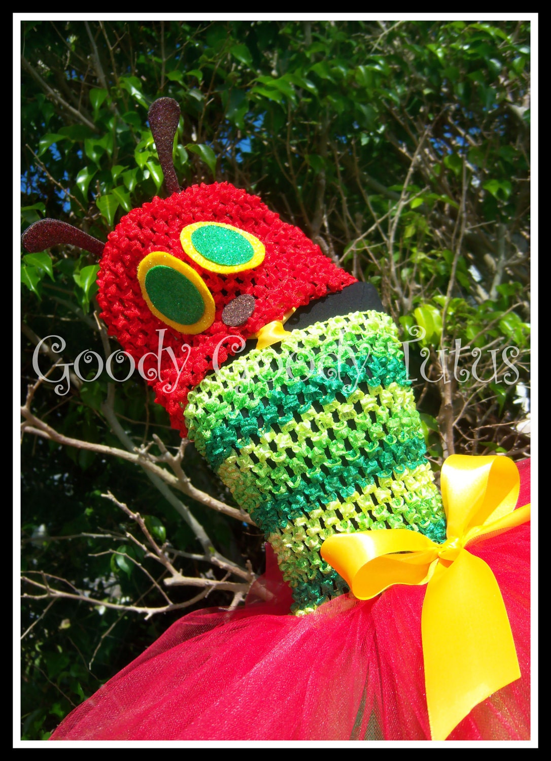 BEFORE THE BUTTERFLY Very Hungry Caterpillar Inspired Tutu Dress with Matching Cap