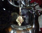 Ivy hedgerow pendant Jewellery brass and copper, SquareHare, UK, Vegan, free shipping