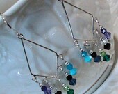 Earrings - Swarovoski Crystals, Color Mix, One Of A Kind