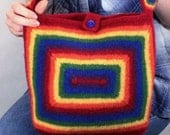 Tote of Many Colors - Hand Knit and Felted