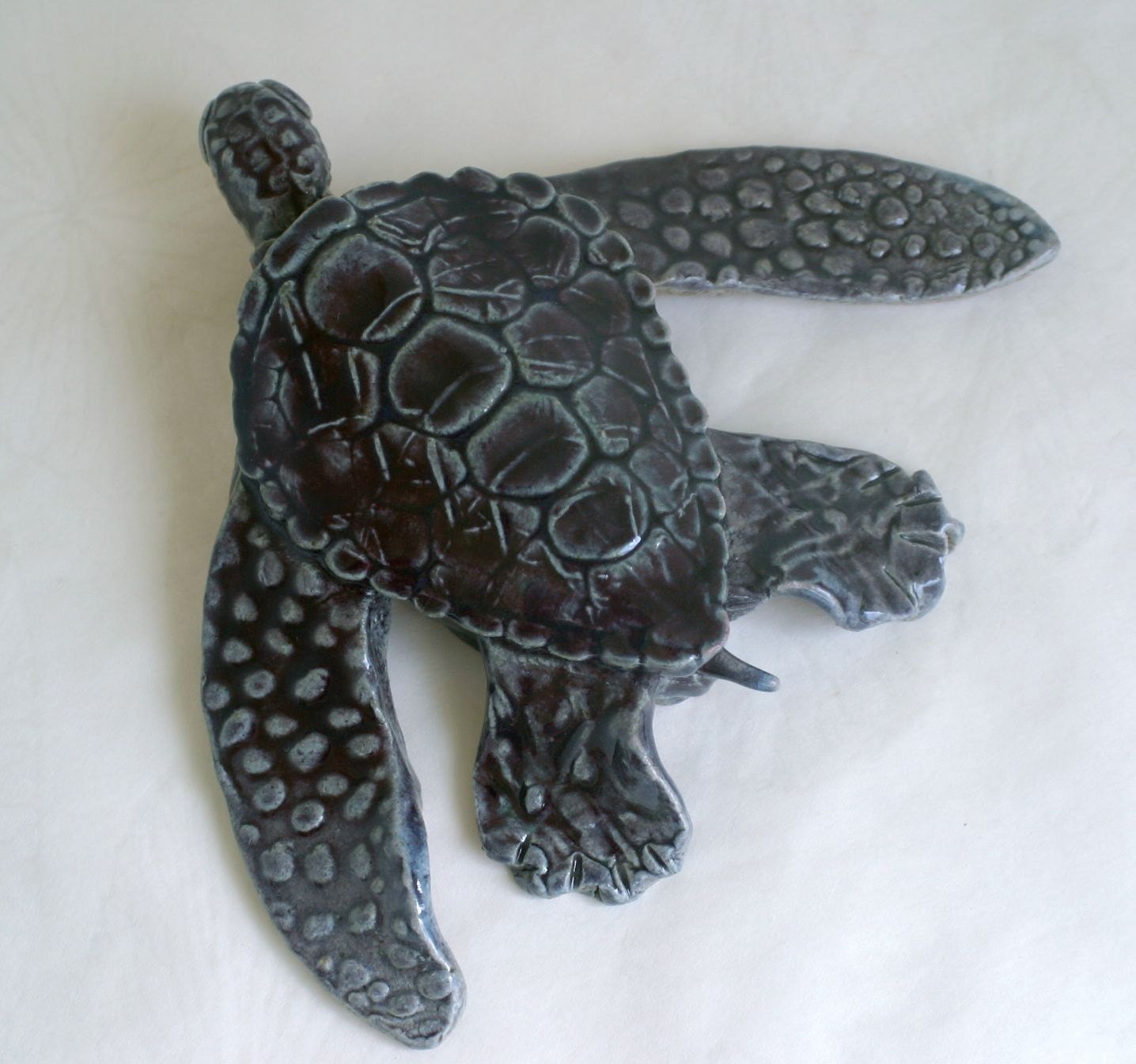 Ceramic Sea Turtle - eggplant