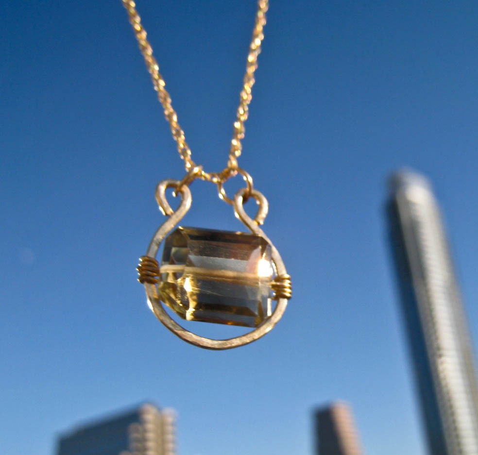 SALE  Bi-Color Quartz Gemstone Necklace