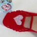 Home Slippers Valentines Day Gift Cherry Ruby Slippers Crochet Slippers White Heart Hand Embroidered Heart Fashion