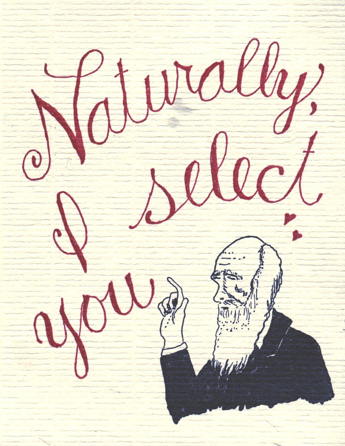 Charles Darwin Greeting Science Valentine