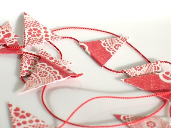 tiny flag banner - red doily Il_570xn