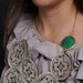 Genuine Leather Necklace With Green Gemstone