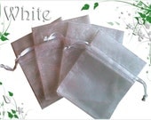 100 3X4 Sheer Pearl White Organza Bags - Great for Party/ Shower favors- Sachets