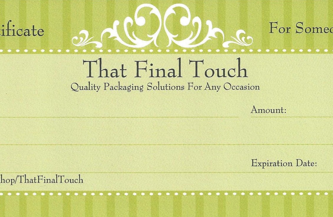 Gift Certificate - 100.00 Dollar Value - Great Gift Idea