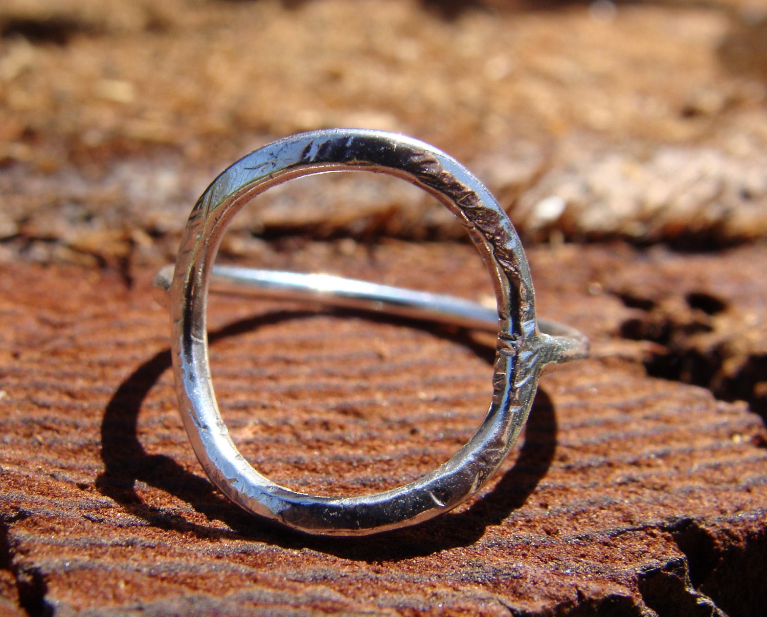 Textured Circle Ring