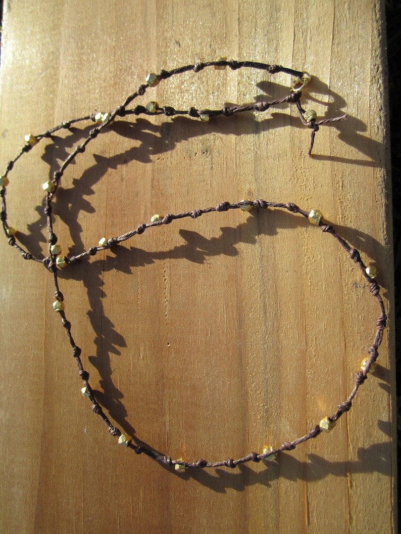 Brown Knot Gold Necklace