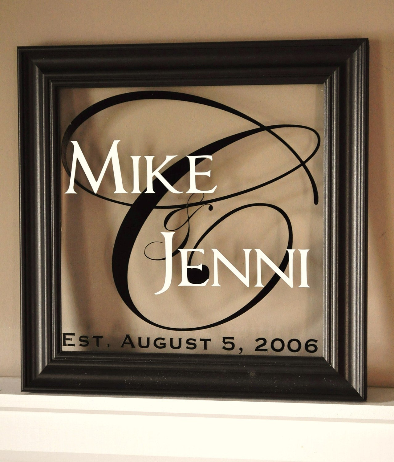 Personalized Family Name Sign Picture Frame 11x11