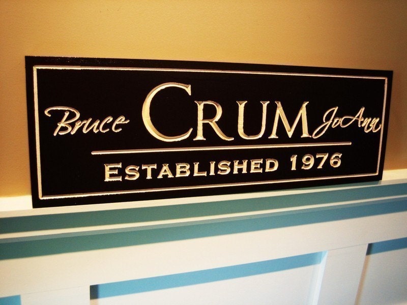 8x24 Engraved Personalized Family Name Sign Plaque. Perfect Wedding or Anniversary Gift