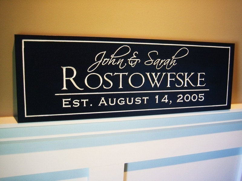 Family Name Sign Plaque Established Sign Last Name Sign 7x20 Carved Engraved