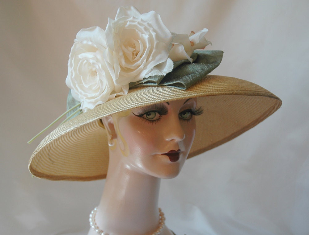 Couture Ladies Antique Honey Straw Hat