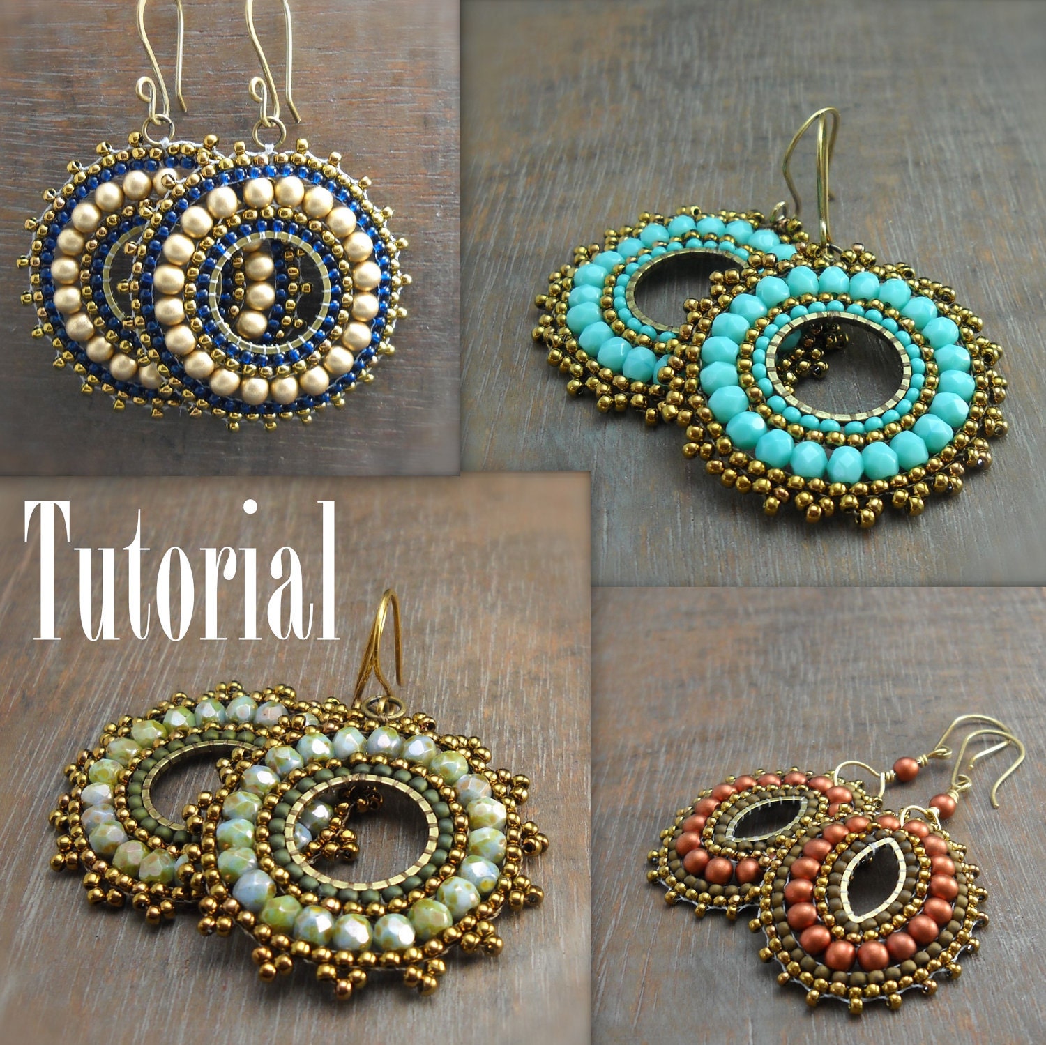 TUTORIAL Bead Woven Medallion Earrings