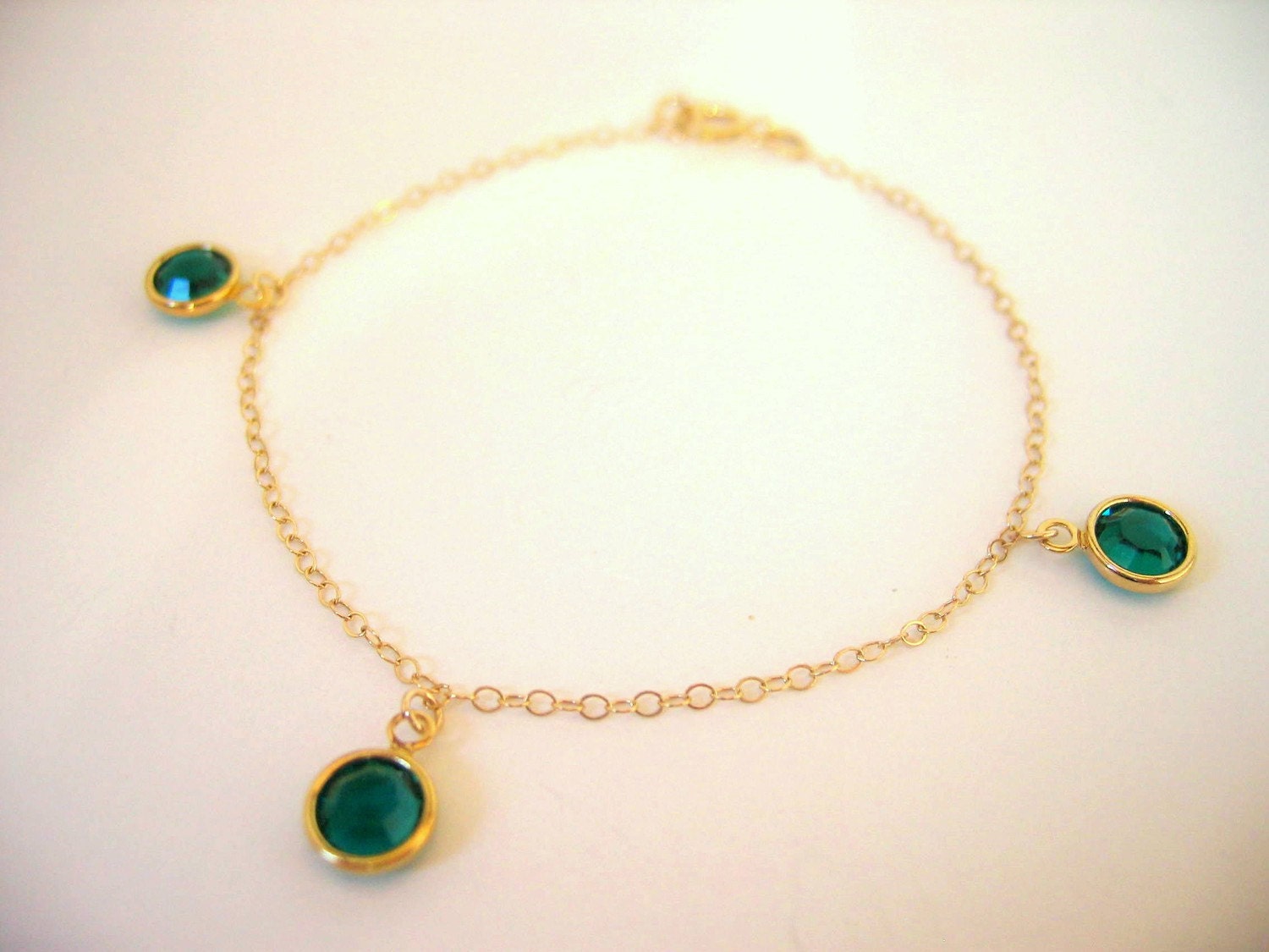 Three's a Charm Bracelet in Emerald Green