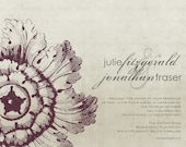 Wedding Announcement - Julia - Vintage flower - Antique - Save the Date