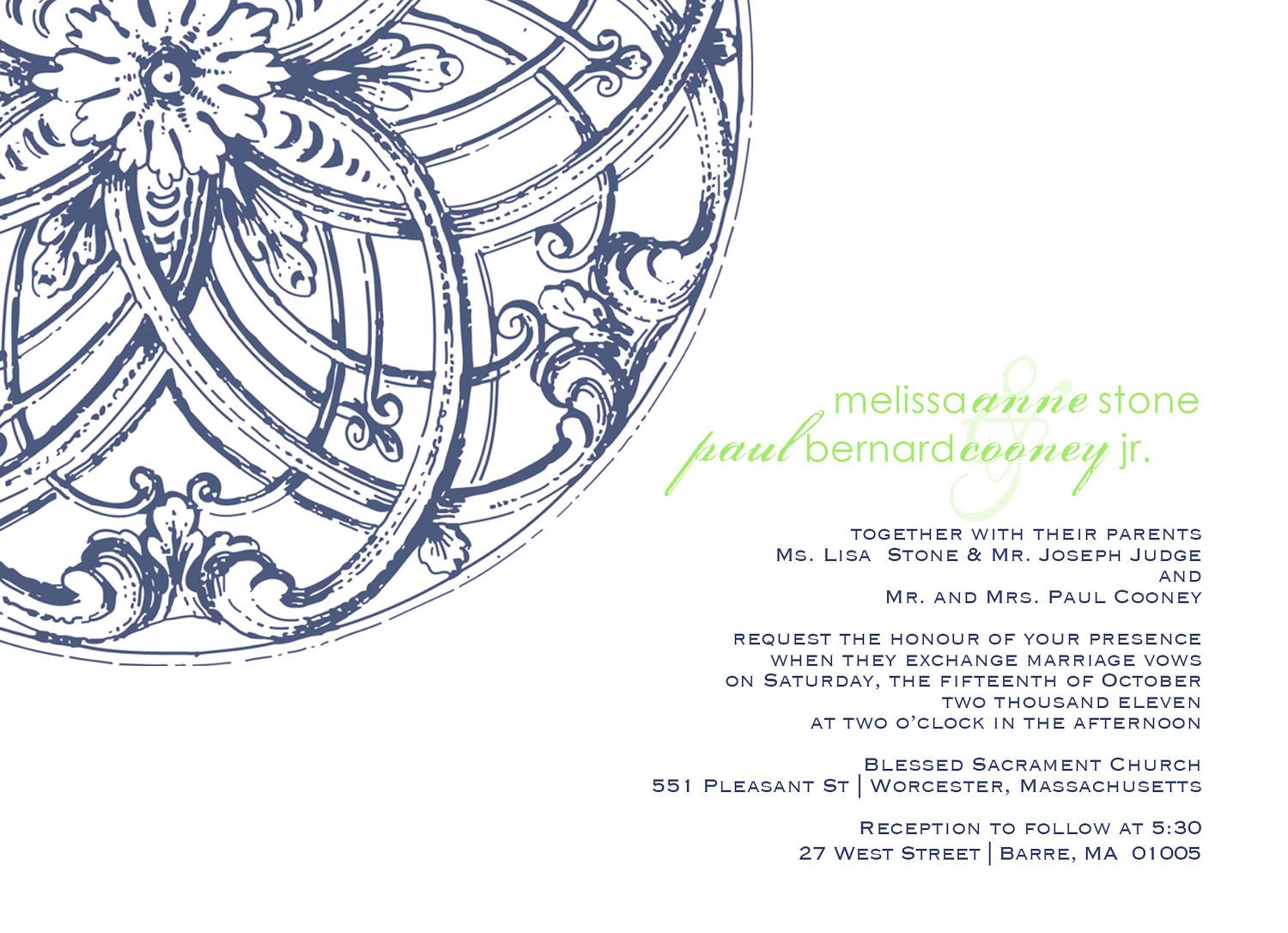 Wedding Announcement - Lizzy - Simple Victorian Ornament