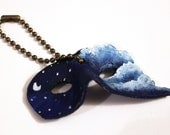 Mini Mask of the Moon - Handmade Leather Keychain