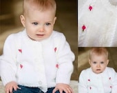 Hand knit baby cardigan