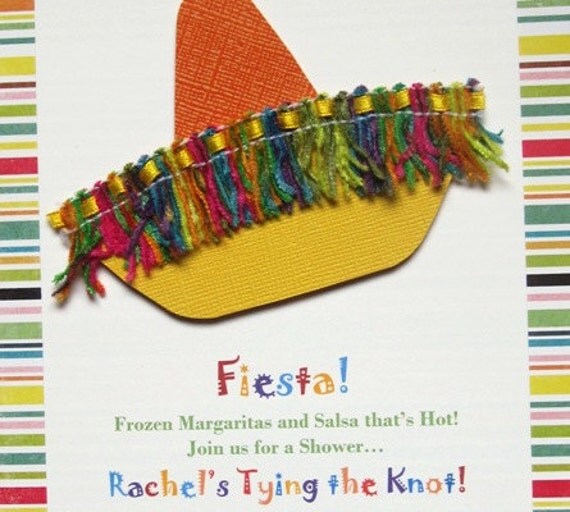 Fiesta Invitation Fringe SombreroCustom Printed by ItsInviting