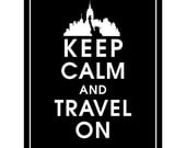Keep Calm and Travel On, NYC-New York City-8x10 Print (Color-Black) Buy 3 get 1 FREE