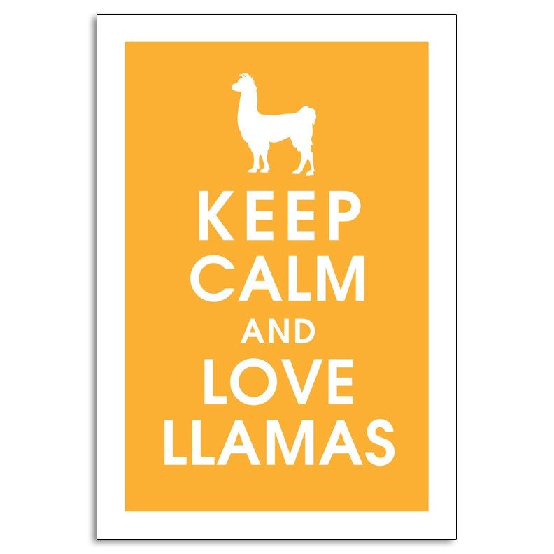 Keep Calm and Love Llamas-13x19 Poster (Featured Clementine) Buy 3 and get One Free keep calm art keep calm print