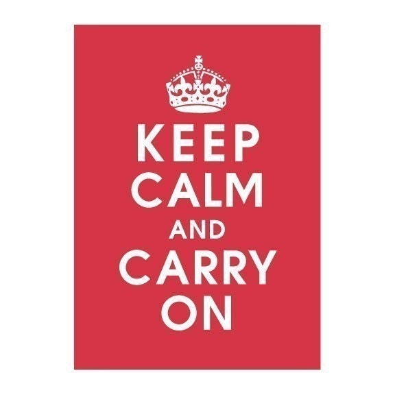 Keep Calm and Carry On, 5x7 Print-(CARDINAL RED) Buy 3 get One FREE