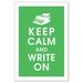 Keep Calm and Write On,Vintage Typewriter 13x19 Poster (GRASS GREEN) Buy 3 and get 1 FREE keep calm art keep calm print