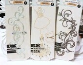 SALE 10% OFF: Set of 3 Say it in Crystals Nature Garden Shapes Self-Adhesive