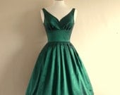 Emerald Green Taffeta Prom Dress - Made to Measure by Dig For Victory