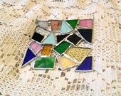 multi colored rainbow stained glass suncatcher